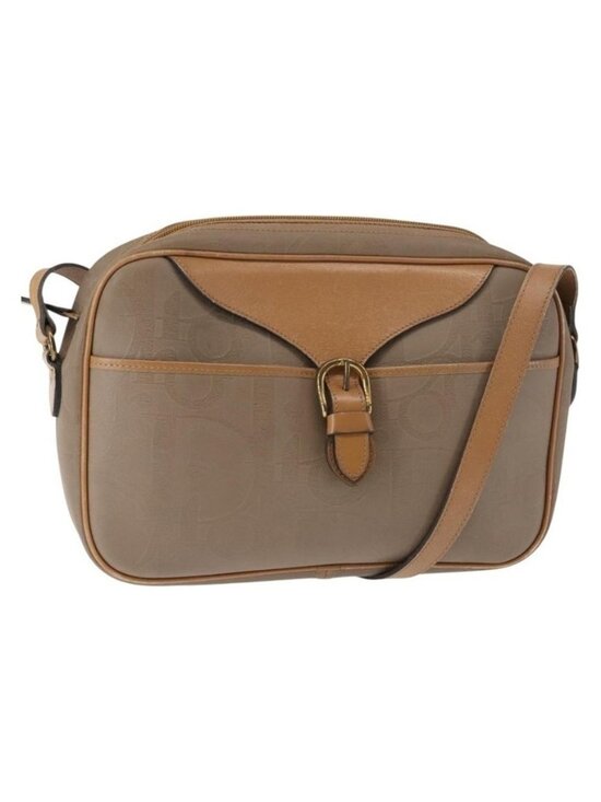 Christian Dior Handbags - Authentic Christian Dior Trotter Canvas Shoulder Bag Beige Gold